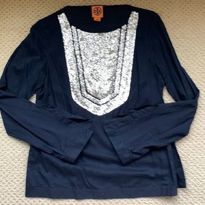 💎Tory Burch dramatic embroidered tunic top NWOT